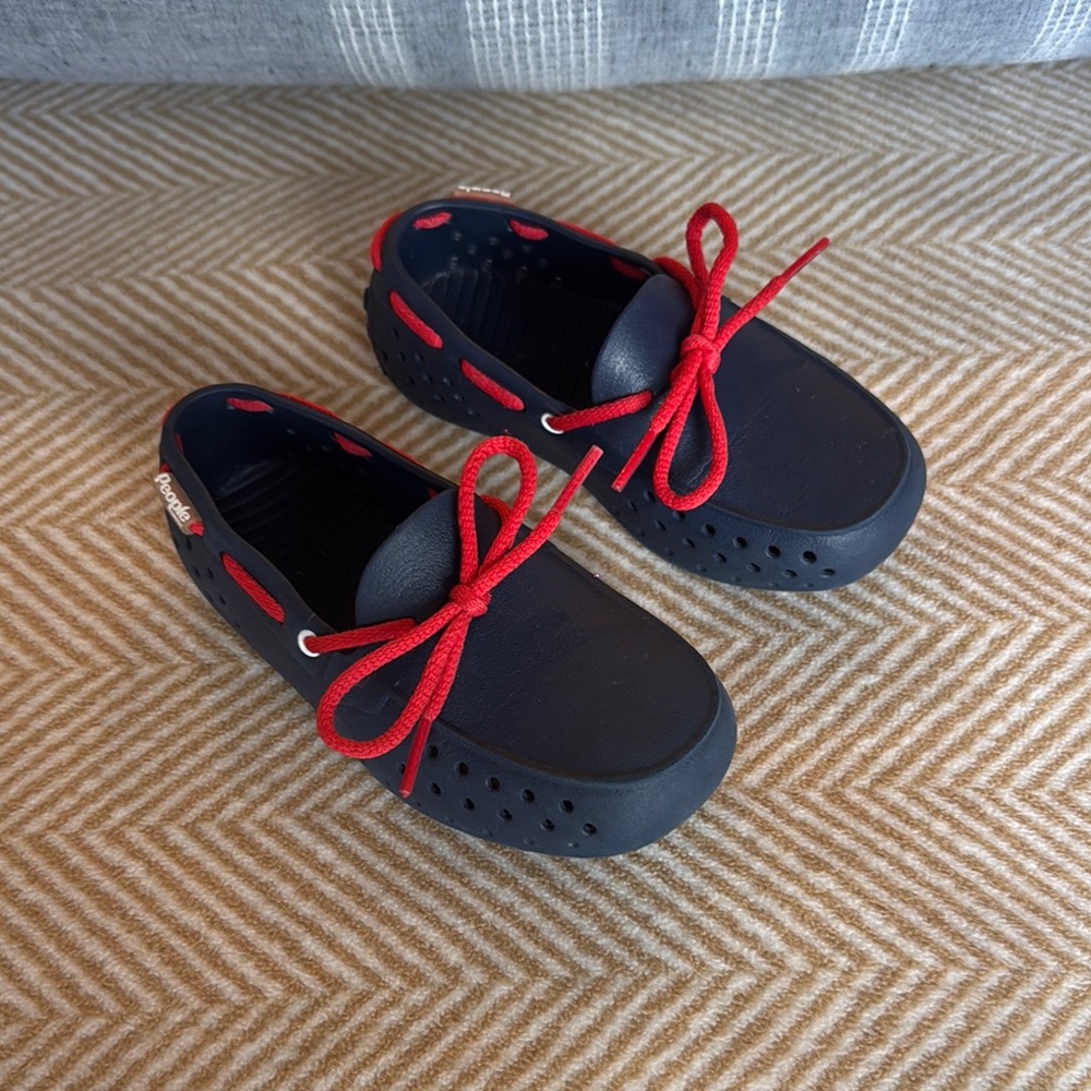 Target Kids Navy and Red Slip-On Boat Shoes